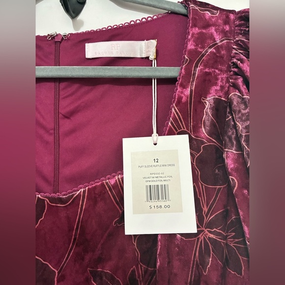 Rachel Parcell Crushed Velvet Mini Dress size 12 - Picture 10 of 13